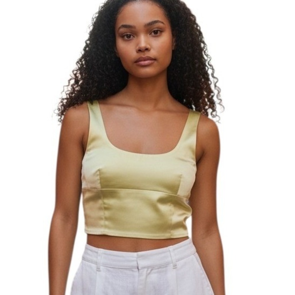 Nwt Jason Wu Satin Preppy Casual Beachy Womens Small Fairygrunge Crop Tank